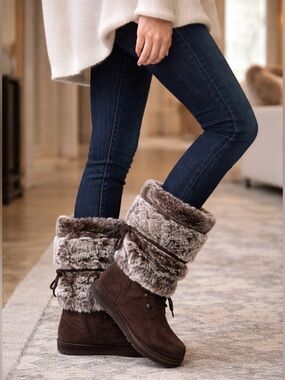 Steve Madden Dark Brown Faux Fur Boots